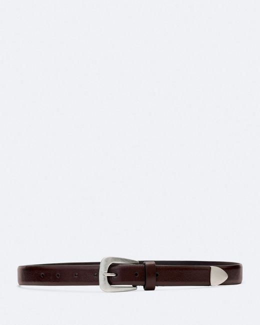 AllSaints White Romy Metal-Tipped Leather Belt