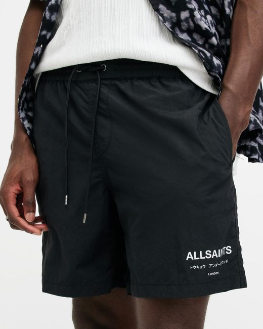 AllSaints Black Lani Underground Swim Shorts 2 Pack, for men