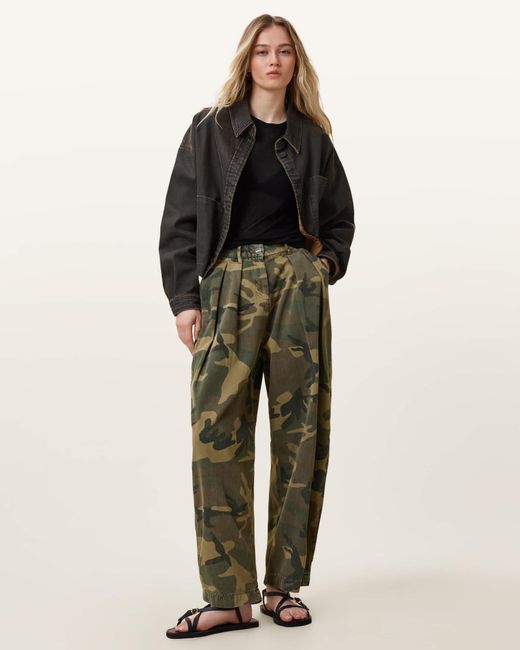 AllSaints Green Cotton Becca Barrel Leg Denim Jeans, /Us 12