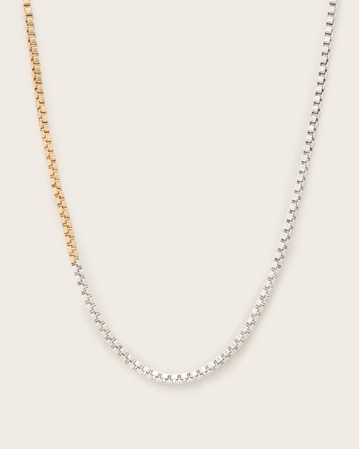 AllSaints Natural Box Two Tone Necklace