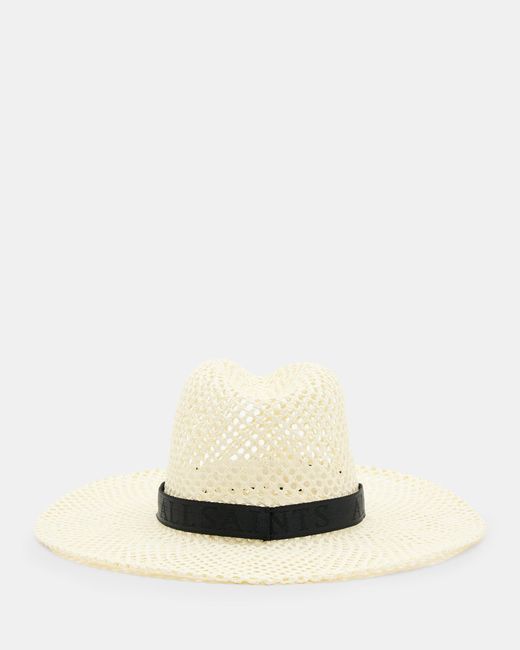 AllSaints Natural Suvi Straw Fedora Hat