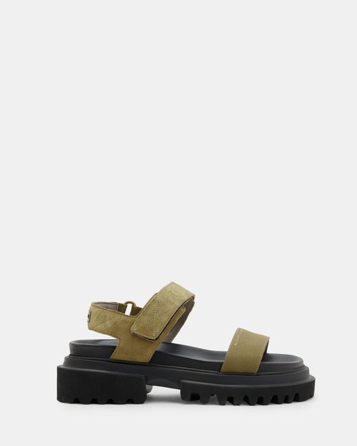 AllSaints Multicolor Rory Chunky Suede Velcro Sandals