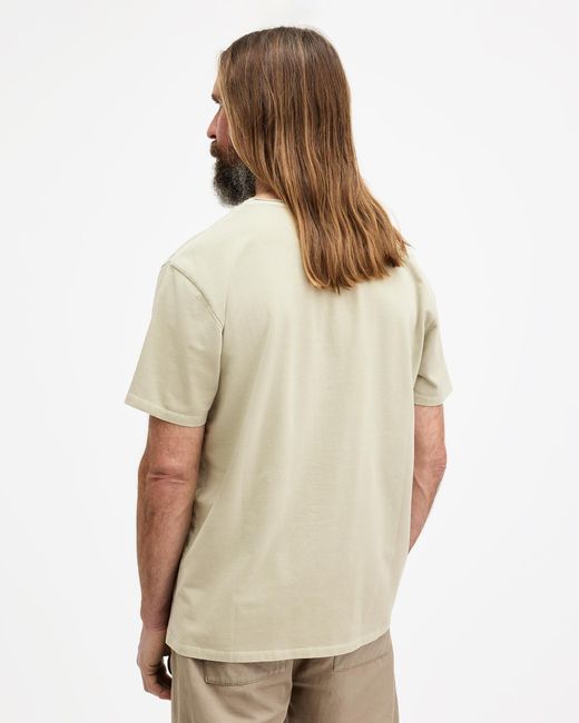 AllSaints Natural Bodega Crew Neck Raw Edge T-shirt, for men