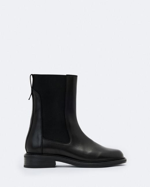 AllSaints Black Beryl Leather Chelsea Boots