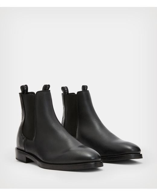 AllSaints Eli Leather Chelsea Boots in Black for Men | Lyst