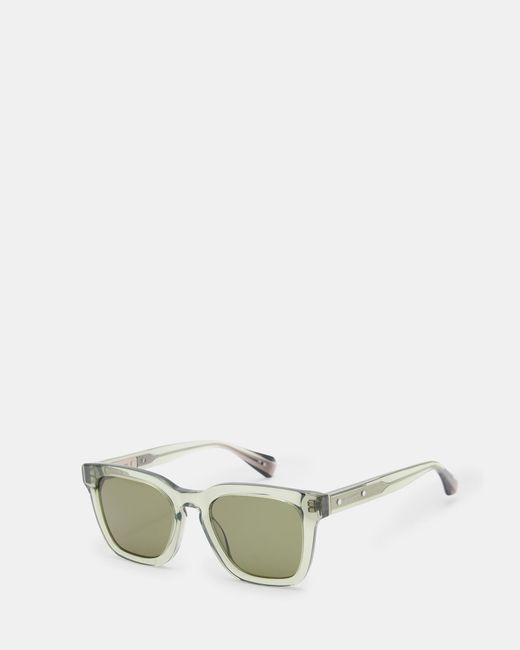 AllSaints Green Phoenix Square Shaped Sunglasses, for men