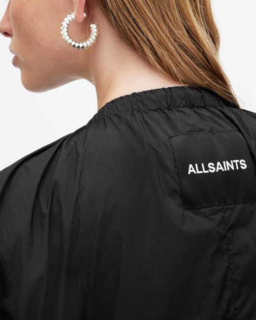 AllSaints Black Paris Lightweight Parka Jacket,