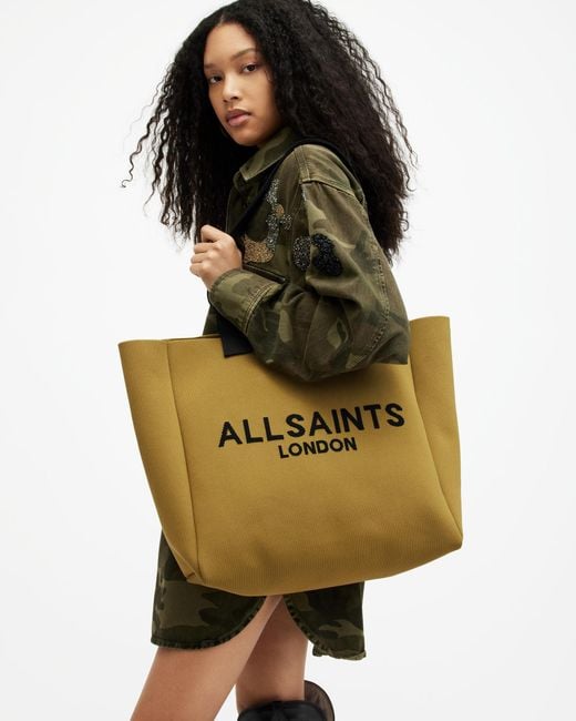 AllSaints Multicolor Izzy Logo Print Knitted Tote Bag,