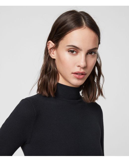 black roll neck bodysuit