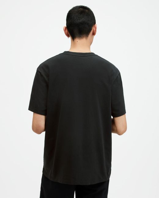 AllSaints Black Archon Graphic Print Relaxed Fit T-shirt for men