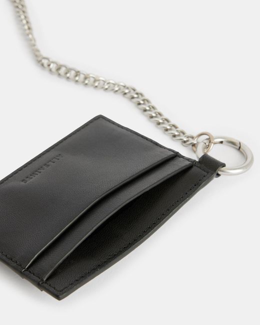 AllSaints White Makoto Chain Leather Cardholder Wallet for men