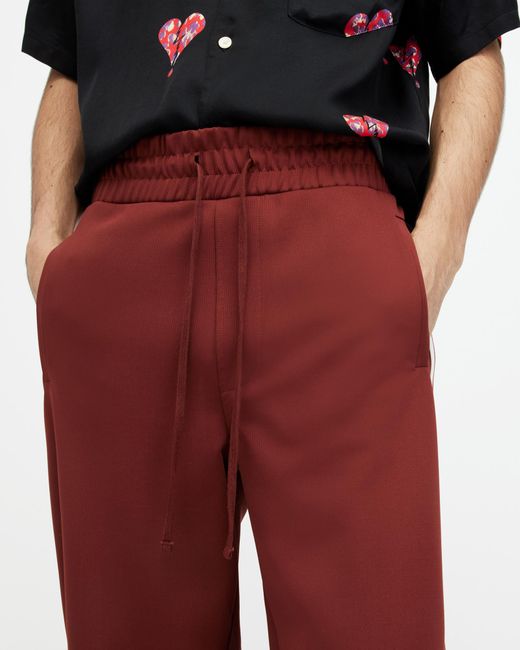 AllSaints Red Oren Straight Fit Sweatpants for men