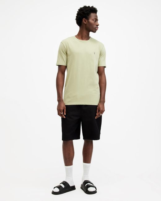 AllSaints Green Brace Brushed Cotton T-shirts 3 Pack, for men