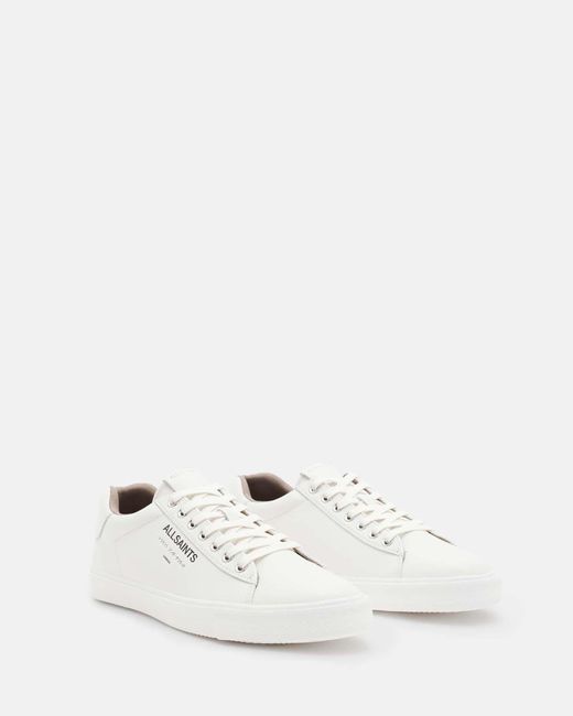 AllSaints White Underground Leather Low Top Trainers for men