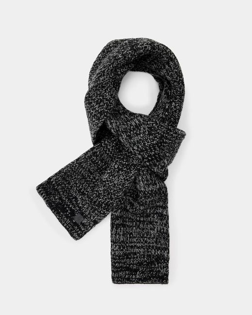 AllSaints Black Clay Marl Two Tone Scarf for men