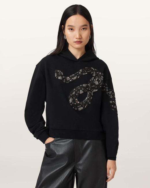 AllSaints Black Alenka Pippa Hoodie