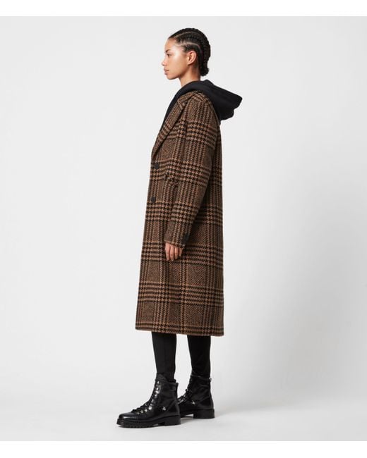 Allsaints check shop coat