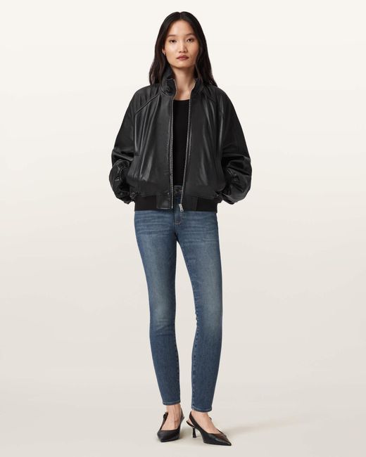 AllSaints Blue Miller Size Me Stretch Skinny Jeans