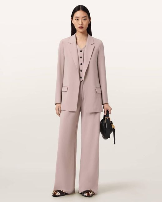 AllSaints Pink Main: 63% Polyester, 33% Viscose, 4% Elastane Aleida Lightweight Pants, /Us 2