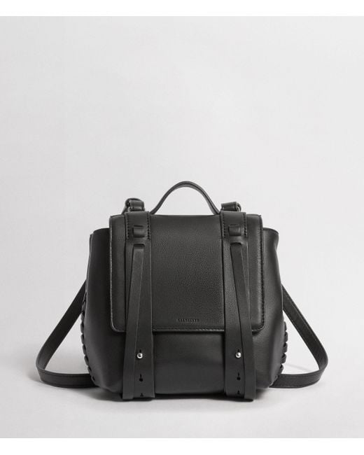 AllSaints Black Fin Leather Mini Backpack