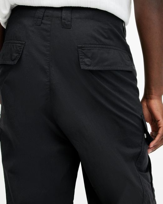 AllSaints Black Verge Wide Leg Relaxed Fit Cargo Pants for men