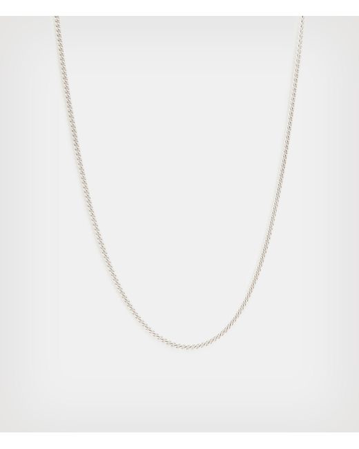 AllSaints Curb Sterling Silver Chain in 