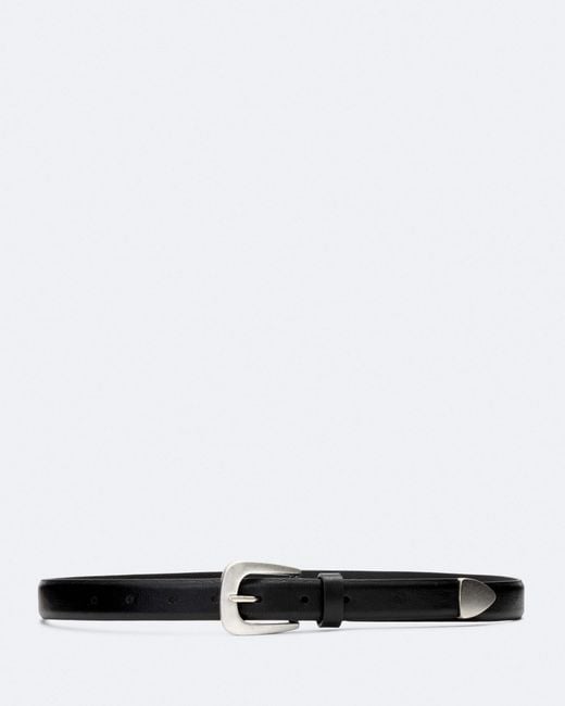 AllSaints White Romy Metal-Tipped Leather Belt