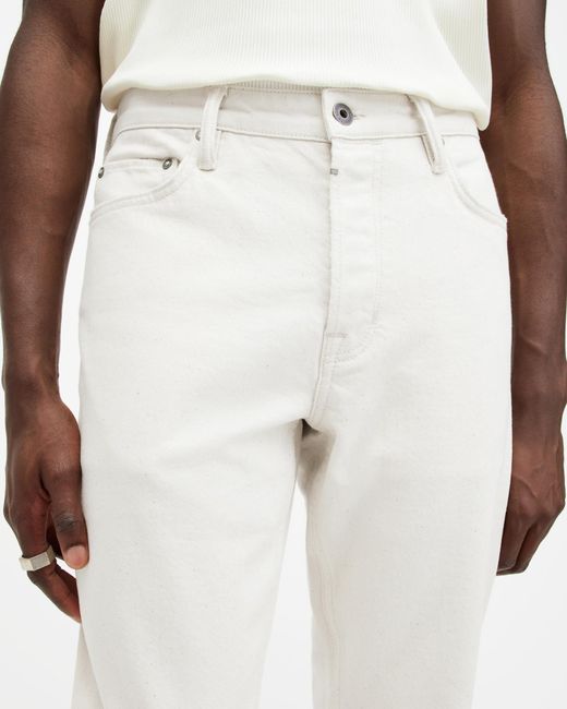 AllSaints Black Dean Slim Fit Cropped Denim Jeans for men