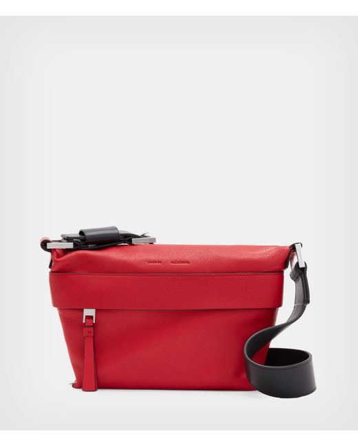 AllSaints Red Women's Colette Leather Crossbody Bag