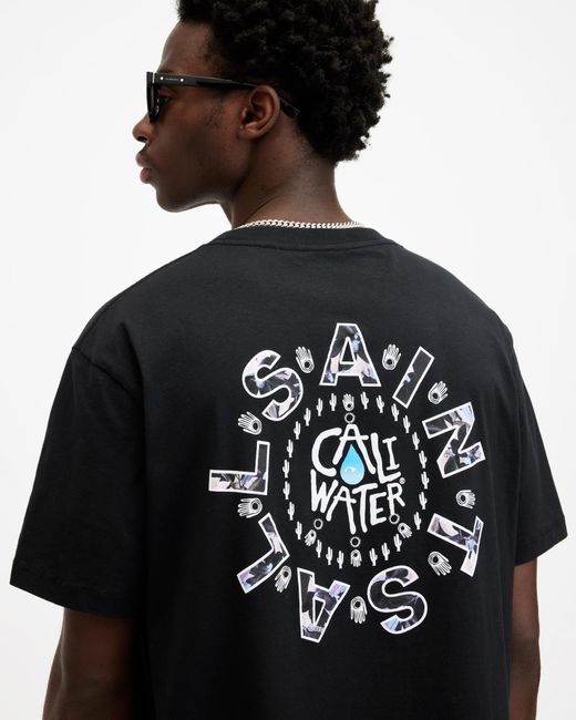 AllSaints Black Caliwater Relaxed Fit T-shirt