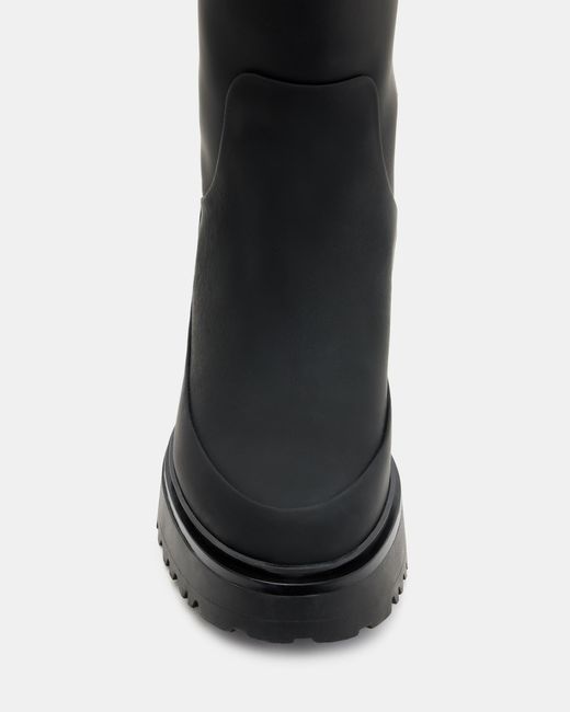 AllSaints Black Octavia Knee High Logo Boots