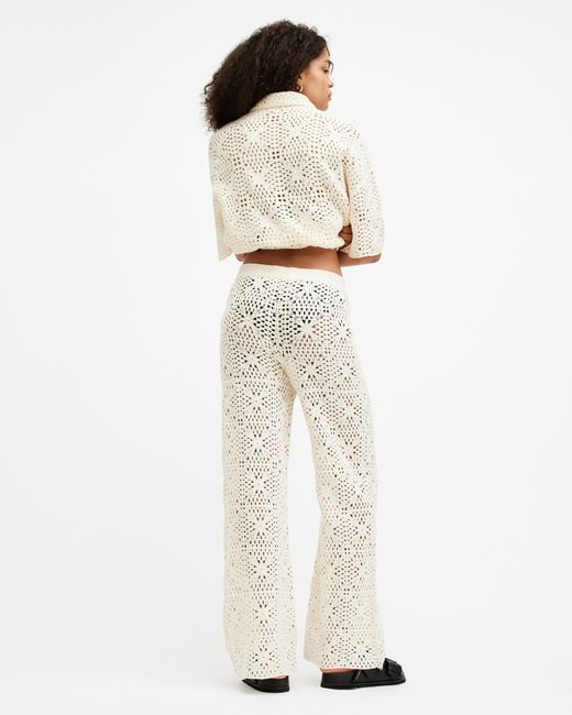 AllSaints White Milly Crochet Pants