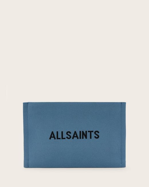 AllSaints Blue Izzy Logo Knitted Clutch