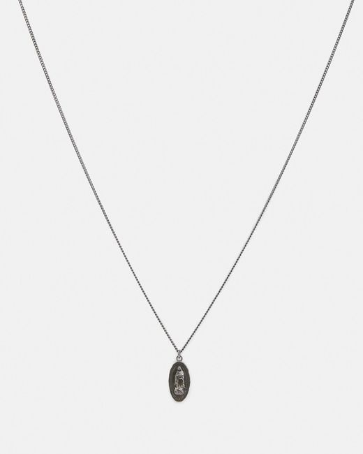 AllSaints Metallic Saint Hematite Sterling Silver Necklace, for men