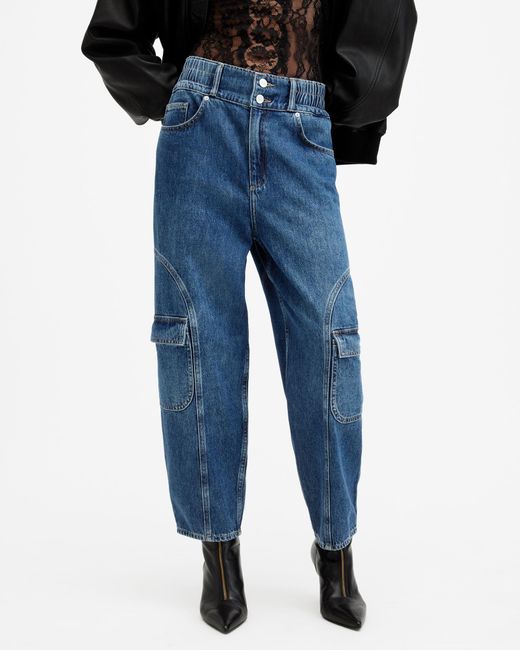 AllSaints Blue Hailey Mae Denim Jeans,, Mid