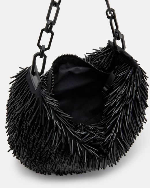 AllSaints Black Madea Chain Strap Beaded Bag