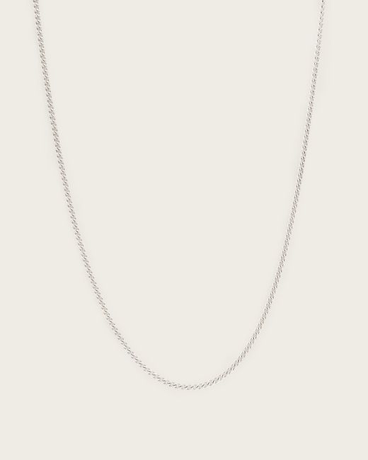 AllSaints White Curb Sterling Silver Chain for men