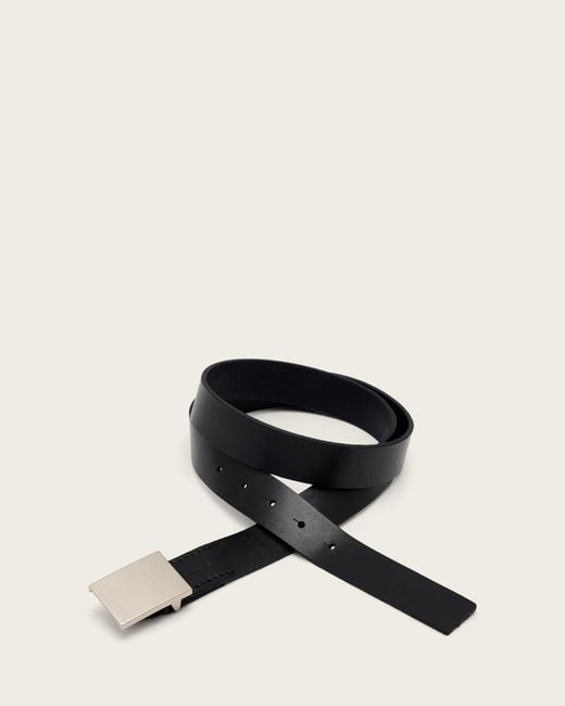 AllSaints Black Lucas Leather Belt for men