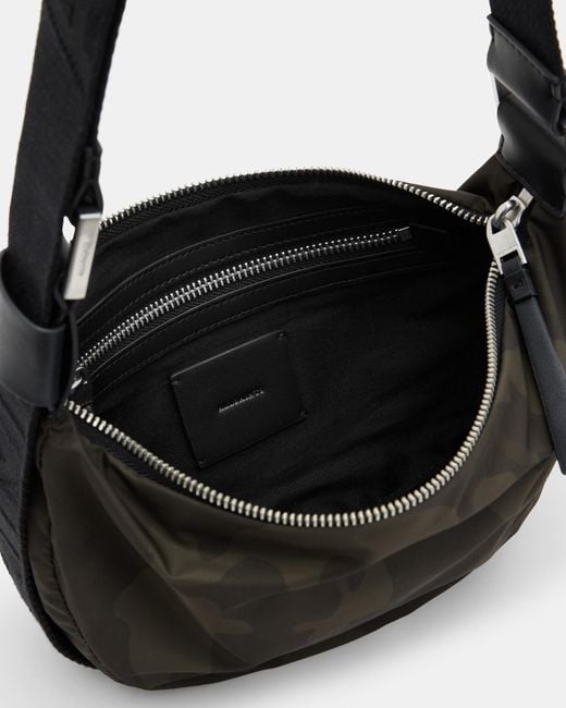 AllSaints Black Half Moon Recycled Crossbody Bag