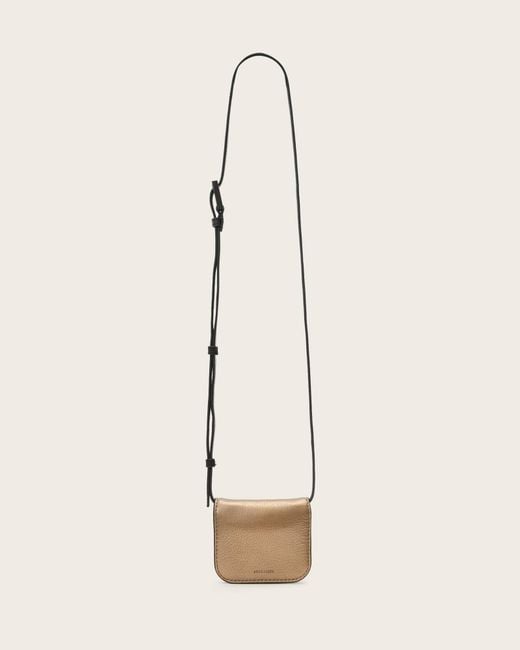AllSaints Natural Maeve Leather Cardholder Crossbody