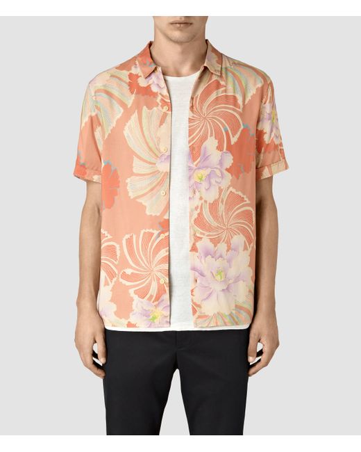 AllSaints Multicolor Helix Short Sleeve Shirt for men
