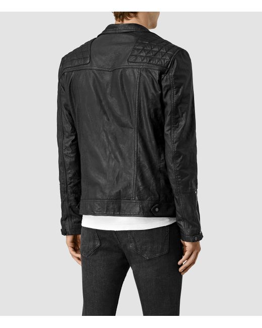 Allsaints Kushiro Leather Biker Jacket in Black for Men | Lyst