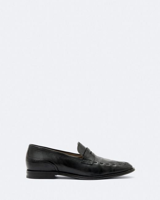 AllSaints White Jules Hand-Stitched Leather Loafers
