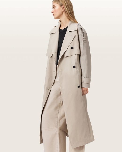 AllSaints Natural Linnie Lib Relaxed Trench Coat