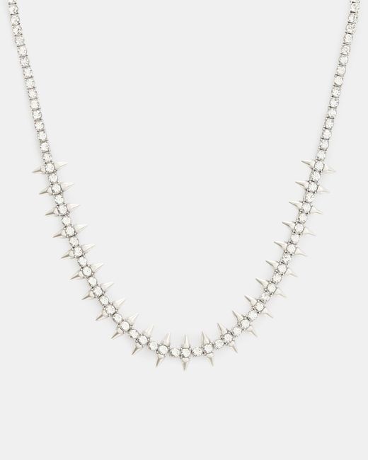AllSaints Natural Essie Spike Tennis Necklace,, Warm