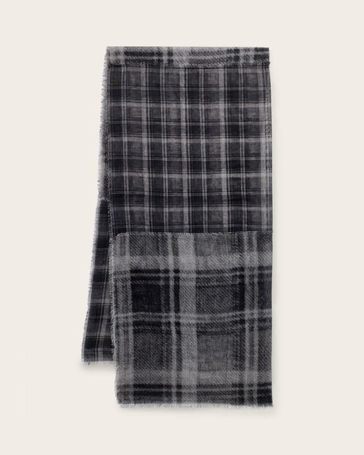 AllSaints Gray Rumi Checked Scarf