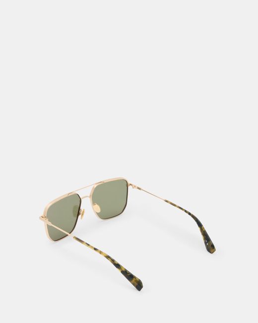 AllSaints Green Swift Square Aviator Sunglasses