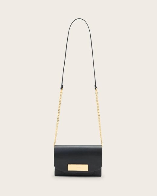 AllSaints Natural Etta Leather Clutch