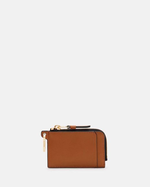 AllSaints Brown Remy Leather Wallet