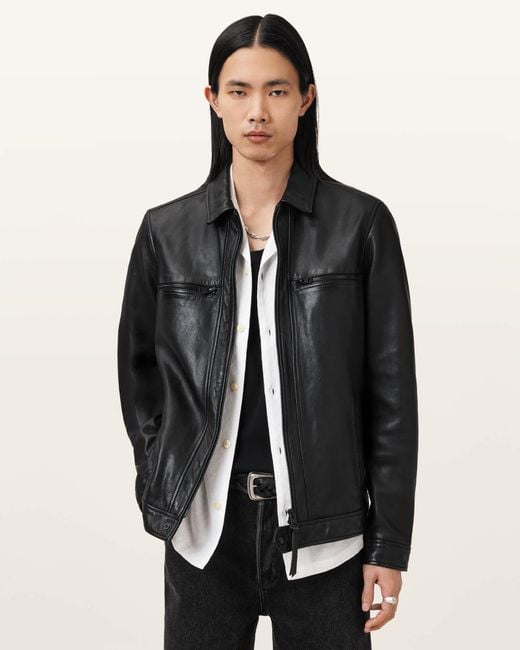 AllSaints Black Luck Leather Jacket for men